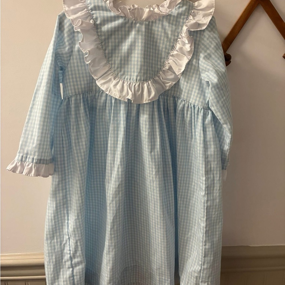 Classic Whimsy Blue and White Gingham Dress Size 5